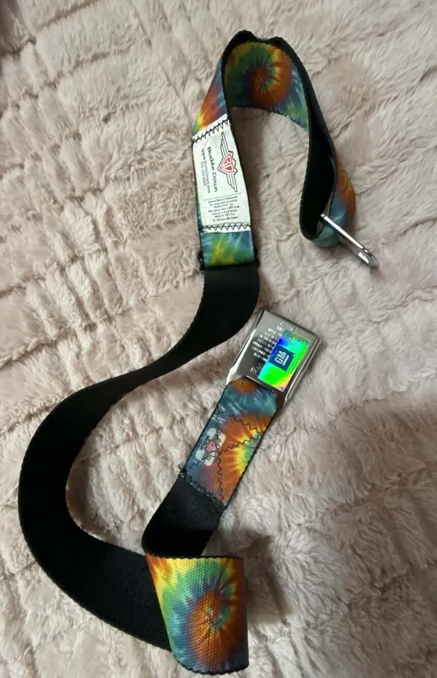 Buckle-Down Pontiac Logo Tie Dye Seatbelt Buckle Belt